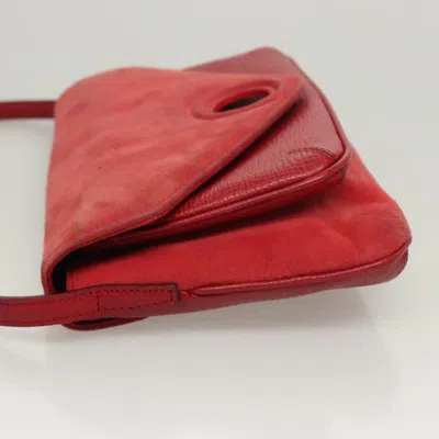 Pre-owned Loewe Goya Red Suede Shoulder Bag ()