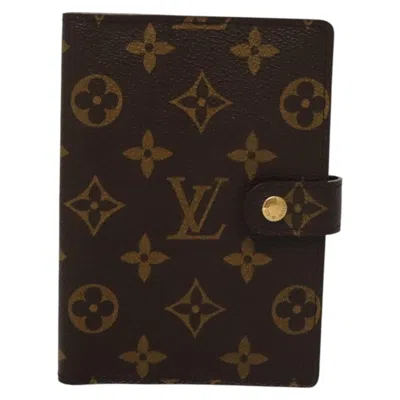 Pre-owned Louis Vuitton Agenda Cover Brown Canvas Wallet  ()