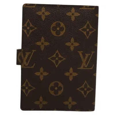 Pre-owned Louis Vuitton Agenda Cover Brown Canvas Wallet  ()