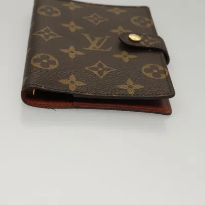 Pre-owned Louis Vuitton Agenda Cover Brown Canvas Wallet  ()