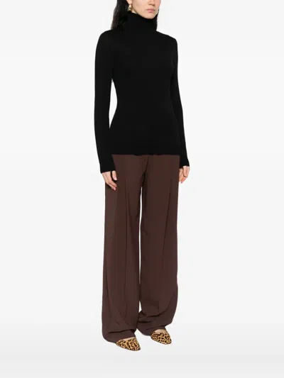 Elisabetta Franchi Wool Blend Turtle-neck Sweater In Black