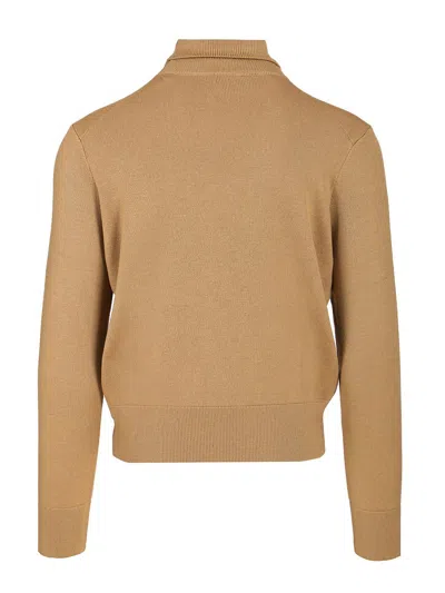 Ami Alexandre Mattiussi Brown Wool Ami De Coeur Turtle Neck Sweater Brown In Brown