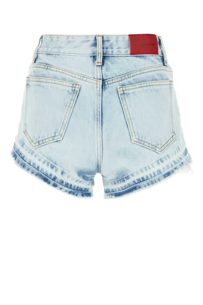 Alessandra Rich Denim Shorts In Blue