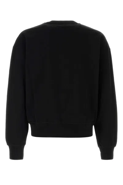 Alexander Mcqueen Cotton Sweatshirt With Ribbed Cuffs And Hem In Black