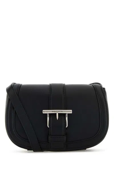 Alexander Mcqueen Black Leather Mini Satchel Crossbody Bag