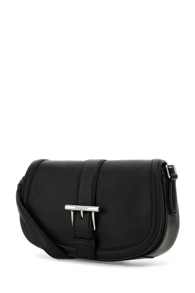 Alexander Mcqueen Black Leather Mini Satchel Crossbody Bag