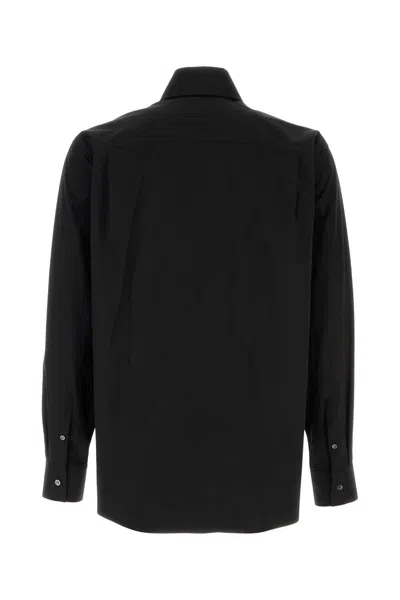 Alexander Mcqueen Poplin Shirt With Cuffed And Long Sleeves In Black