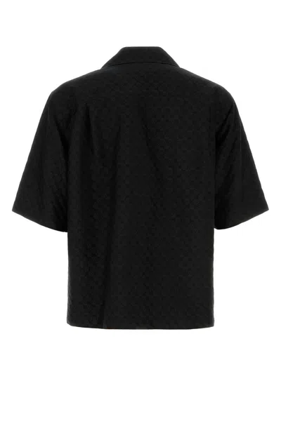 Alexander Mcqueen Camp Collar Hawaiian Black Viscose Shirt In Black