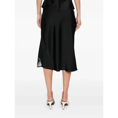 Calvin Klein Lace-insert Slip Skirt In Black