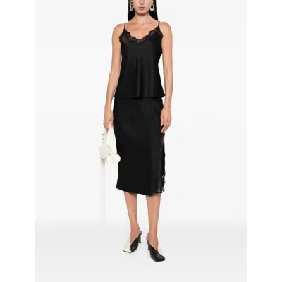 Calvin Klein Lace-insert Slip Skirt In Black