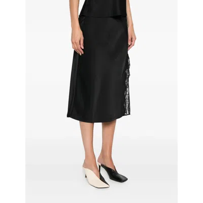 Calvin Klein Lace-insert Slip Skirt In Black