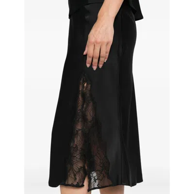 Calvin Klein Lace-insert Slip Skirt In Black