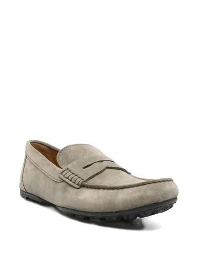 Geox Kosmopolis Suede Loafers In Neutral