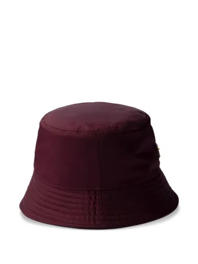 Prada Re-nylon Bucket Hat In Burgundy