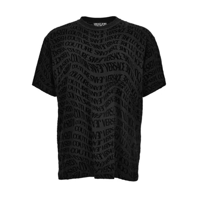 Versace Jeans Couture T-shirt With A Monogram And A Velvety Finish
