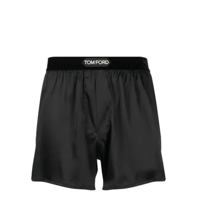 Tom Ford Silk Satin Boxer Briefs In Black