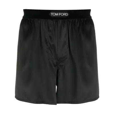 Tom Ford Silk Satin Boxer Briefs In Black