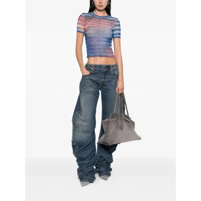 Jean Paul Gaultier Striped Mesh Top