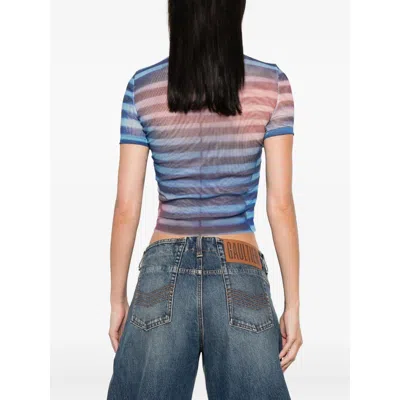 Jean Paul Gaultier Striped Mesh Top