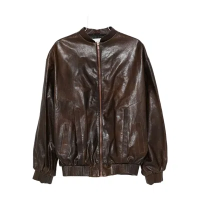 Magda Butrym Zip-fastening Ribbed-cuff Jacket In Brown