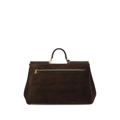 Dolce & Gabbana Women My Suede Tote Bag Decorated With A Sicily Padlock In Brown