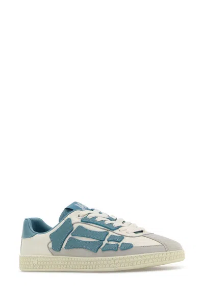 Amiri Multicolor Leather And Suede Pacific Bones Sneakers In Blue