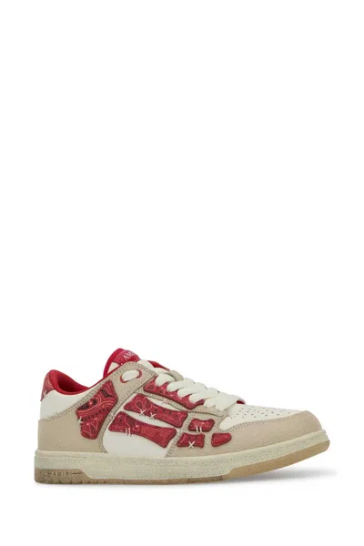 Amiri Leather Bandana Skel Sneakers With Contrast Panels