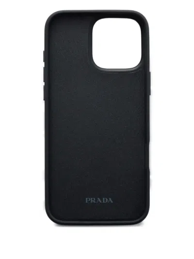 Prada Saffiano Leather Case For Iphone 16 Pro Max In Burgundy