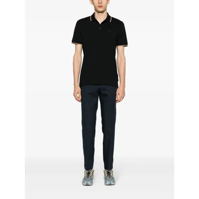 Hugo Boss Contrast Trim Parlay Polo Shirt In Black