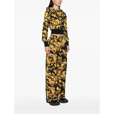 Versace Jeans Couture Barocco-print Hoodie In Multi
