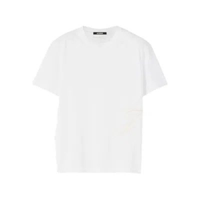 Jacquemus Typo Logo Crewneck T-shirt In White