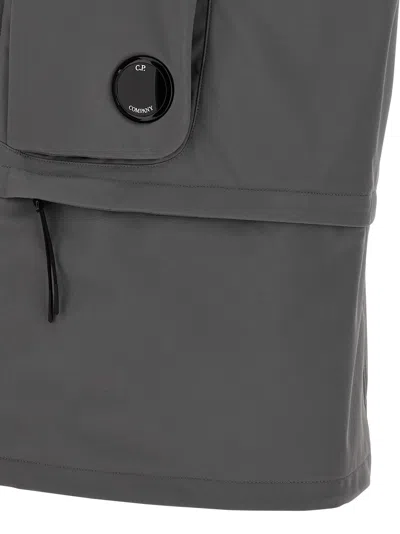 C.p. Company Shell Hooded Sleeveless Jacket In Gray