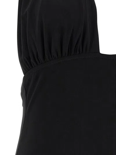 Norma Kamali Cross Halter Straight Leg Jewelry Black
