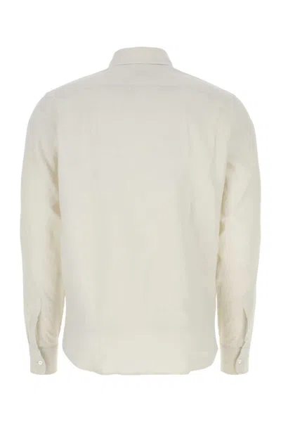 Aspesi Linen Shirt With Pointed Collar And Rounded Hemline