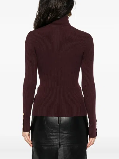 Elisabetta Franchi Turtleneck Sweater With Pocket In Brown