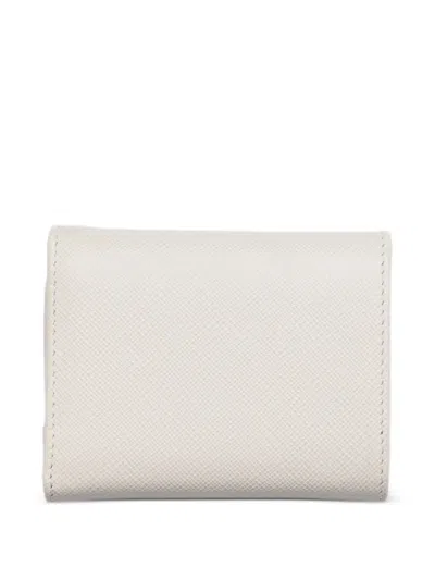 Prada Small Saffiano Leather Wallet In White