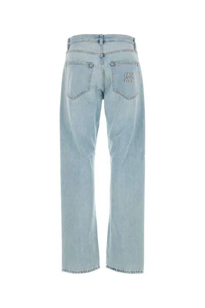 Miu Miu Five Pocket Jeans With Logo In Blue