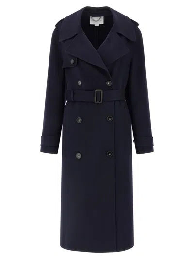 Stella Mccartney Double-breasted Wool Trench Coat Coats And Trench Coats Blue In Blue