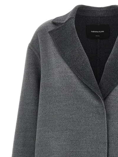 Fabiana Filippi Dressing Gown Coat Coats And Trench Coats Gray In Gray