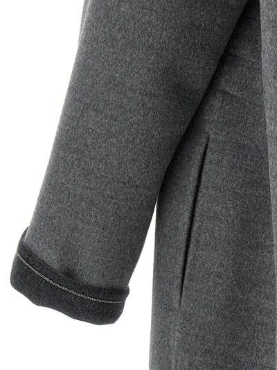 Fabiana Filippi Dressing Gown Coat Coats And Trench Coats Gray In Gray