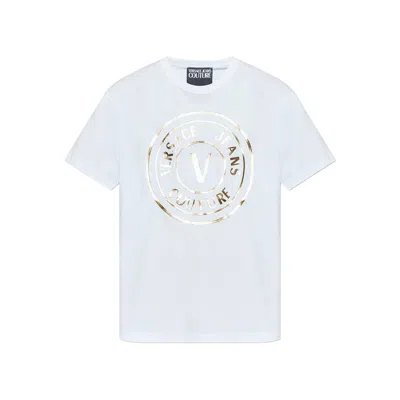 Versace Jeans Couture Logo-print Cotton T-shirt In White