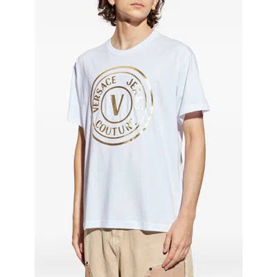 Versace Jeans Couture Logo-print Cotton T-shirt In White