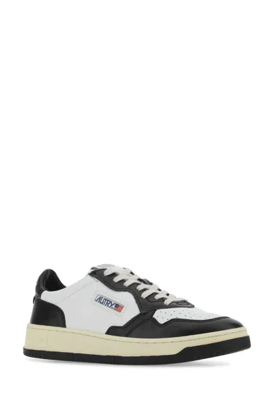 Autry Leather Low-top Sneakers With Contrasting Panels In White