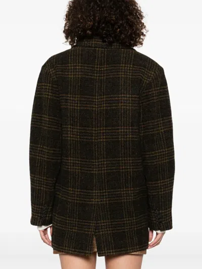 Isabel Marant Étoile Gesina Check Wool Suit Jacket In Brown