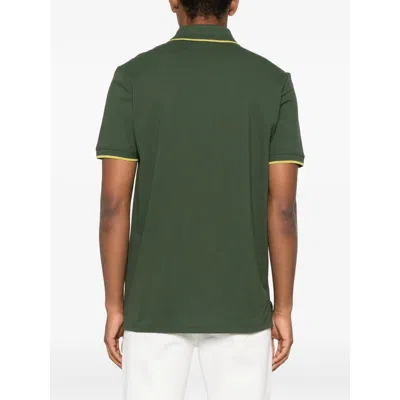 Hugo Boss Stretch-cotton Slim-fit Polo Shirt With Printed Logo