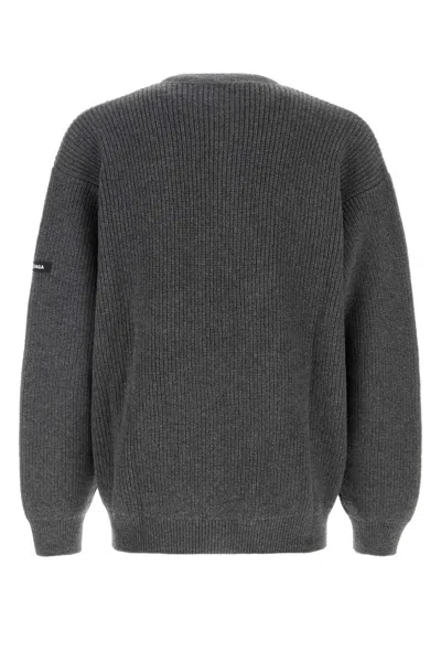 Balenciaga Button-up Knit Cardigan In Gray