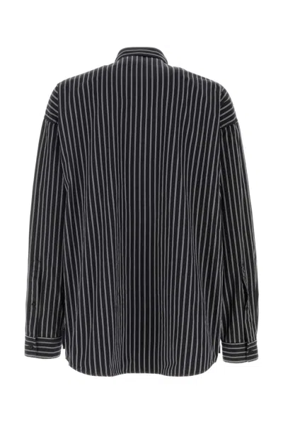 Balenciaga Oversized Striped Poplin Shirt For Men In Multi
