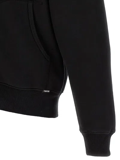Tom Ford Slim-fit Cotton-blend Jersey Zip-up Hoodie In Black