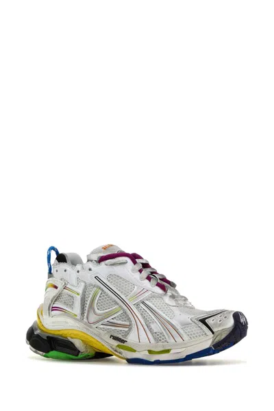 Balenciaga Men White Gradient Runner Sneakers In White