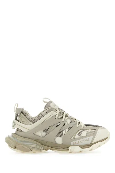 Balenciaga Two Tone Synthetic Leather And Fabric Sneakers In Neutral